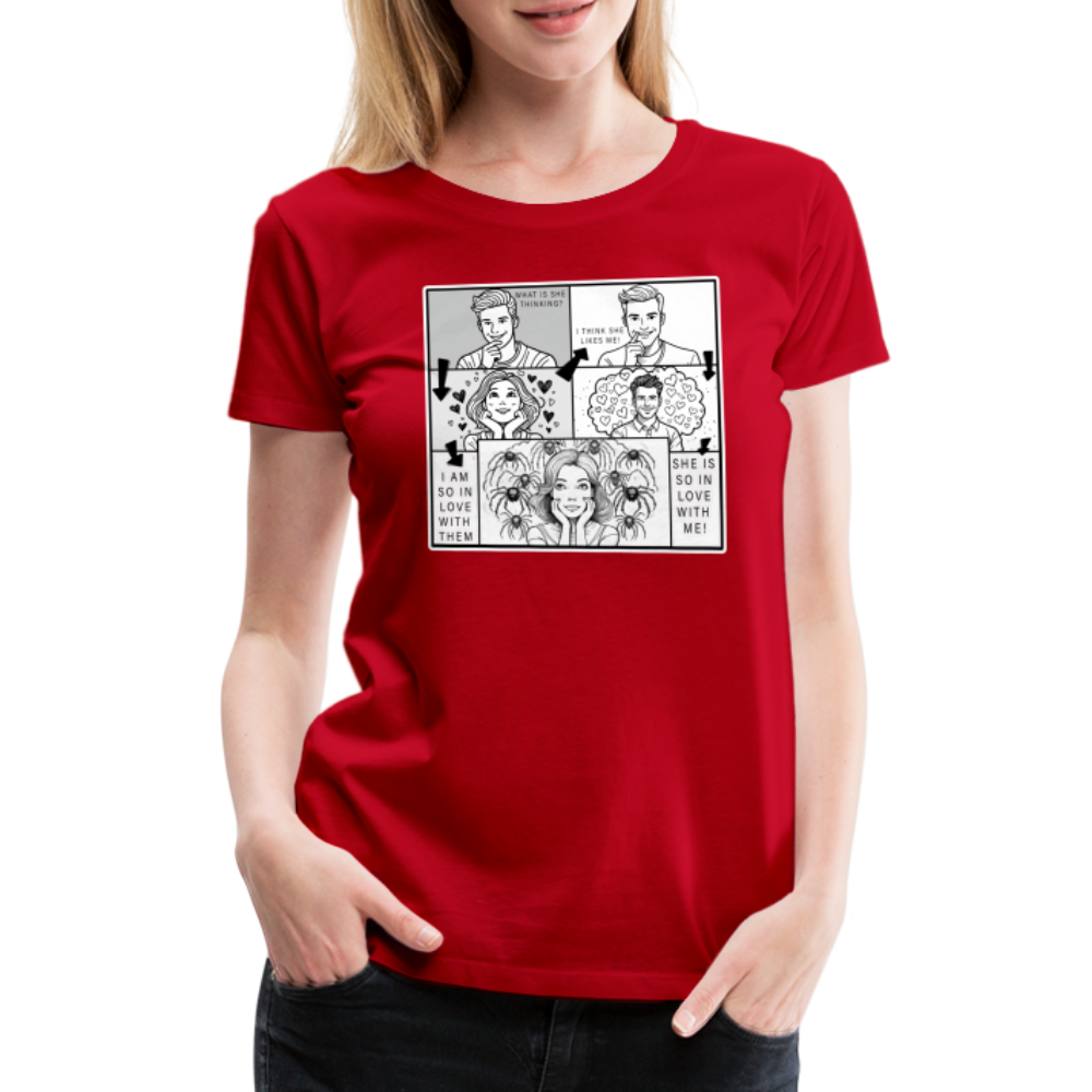 Frauen Basic T-Shirt Tarantula First Date - Rot