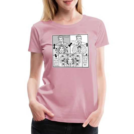 Frauen Basic T-Shirt Tarantula First Date - Hellrosa