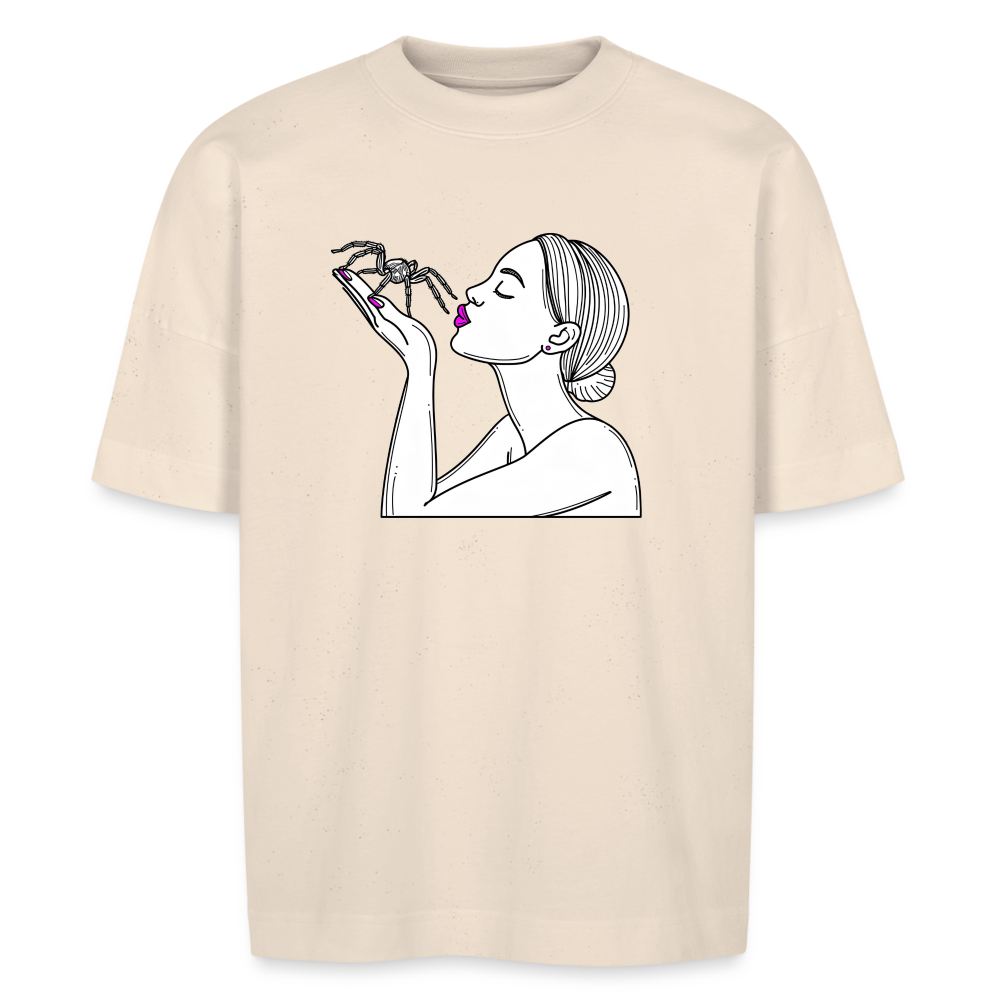 Unisex Stanley & Stella Oversize Bio T-Shirt Spinnenliebe Skizze - Naturweiß