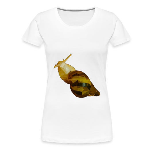 Frauen Basic T-Shirt Achatina reticulata - white