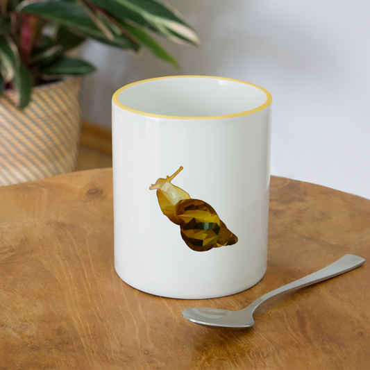 Tasse farbig Achatina reticulata Low Poly - white/yellow