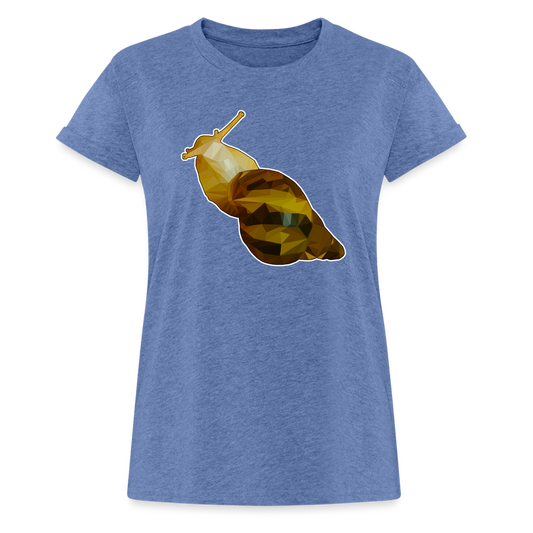 Frauen Oversized T-Shirt Achatina reticulata Low Poly - heather denim