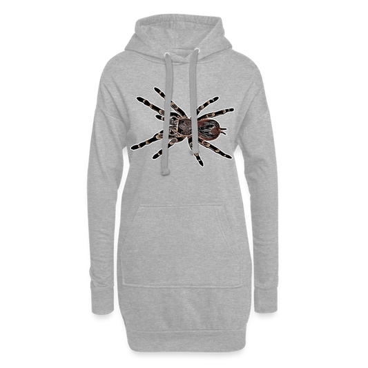 Frauen Hoodie Kleid Acanthoscurria geniculata - heather grey