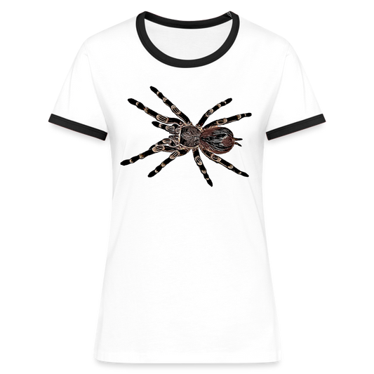 Frauen Kontrast-T-Shirt Acanthoscurria geniculata - white/black
