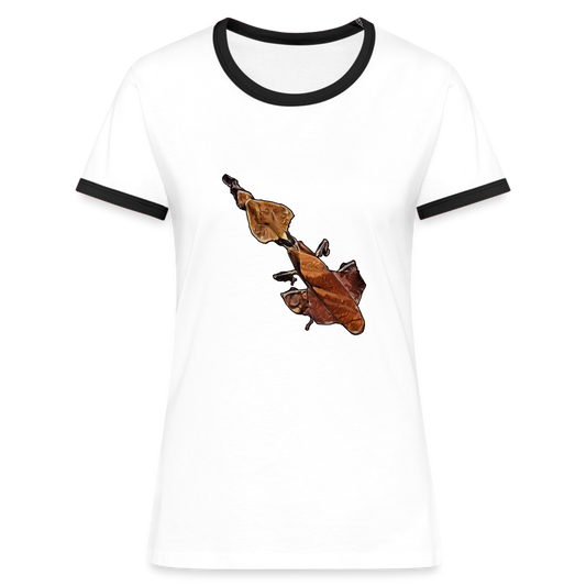 Frauen Kontrast-T-Shirt - white/black