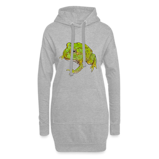 Hoodie-Kleid Ceratophrys cranwelli Peppermint Blue - heather grey