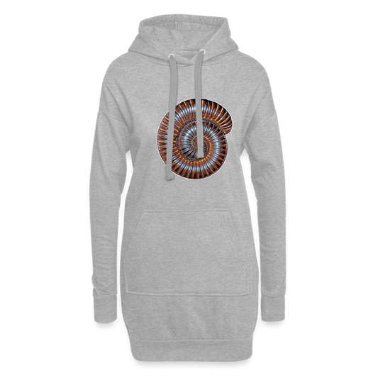 Hoodie-Kleid Archispirostreptus gigas - heather grey