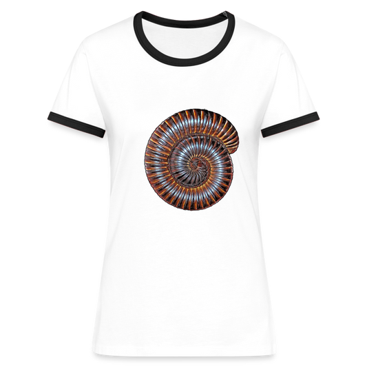 Frauen Kontrast-T-Shirt Archispirostreptus gigas - white/black