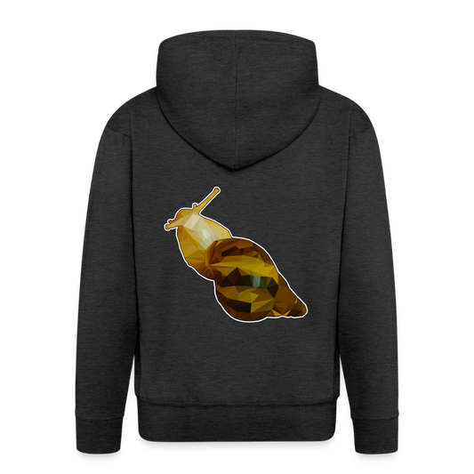Männer Zip-Hoodie Achatina reticulata Low Poly - charcoal grey