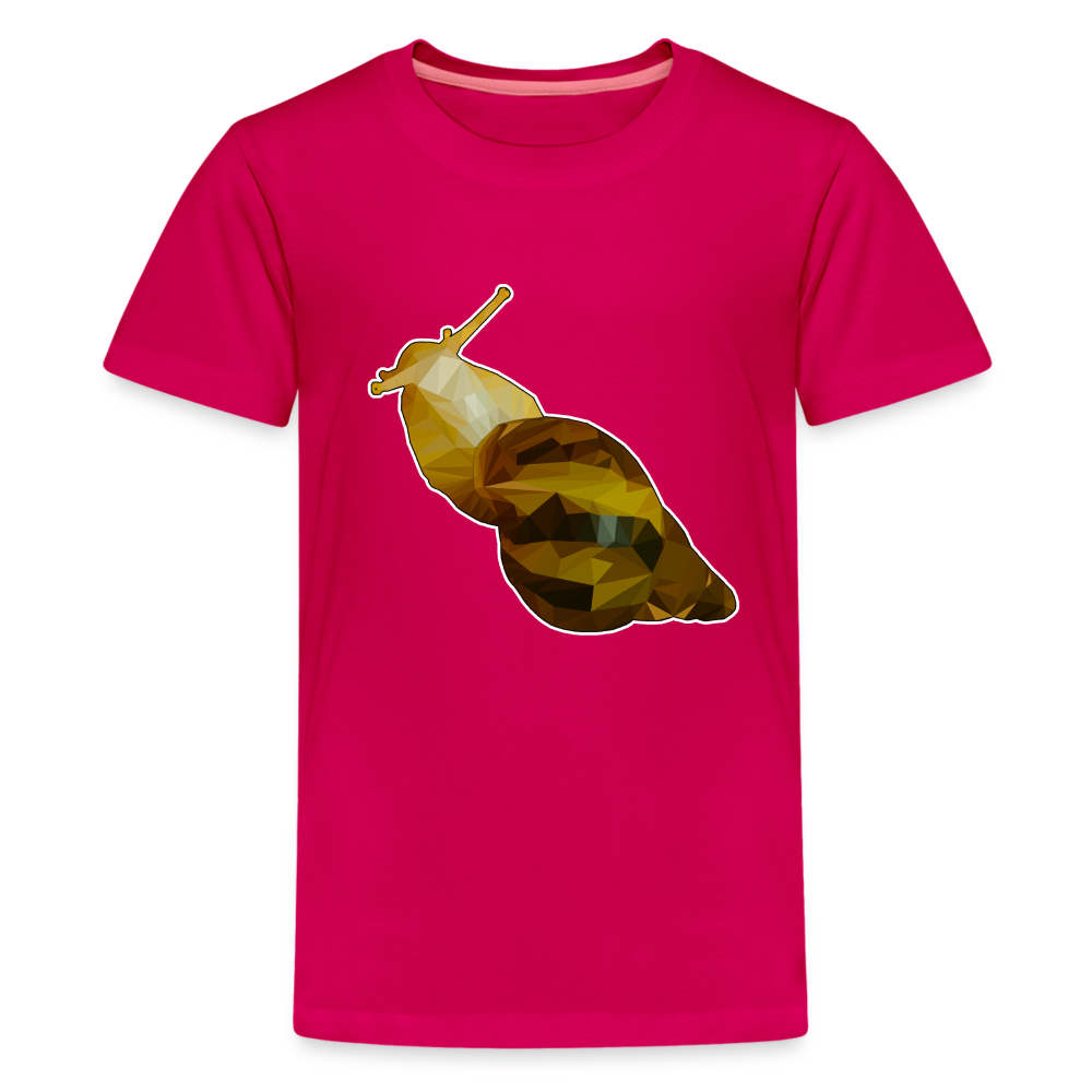 Teenager Basic T-Shirt Achatina reticulata Low Poly - dunkles Pink