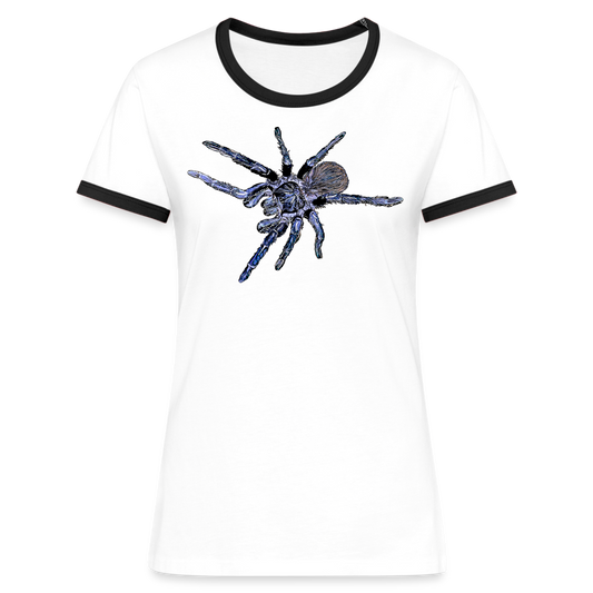 Frauen Kontrast-T-Shirt Pterinopelma sazimai - Weiß/Schwarz