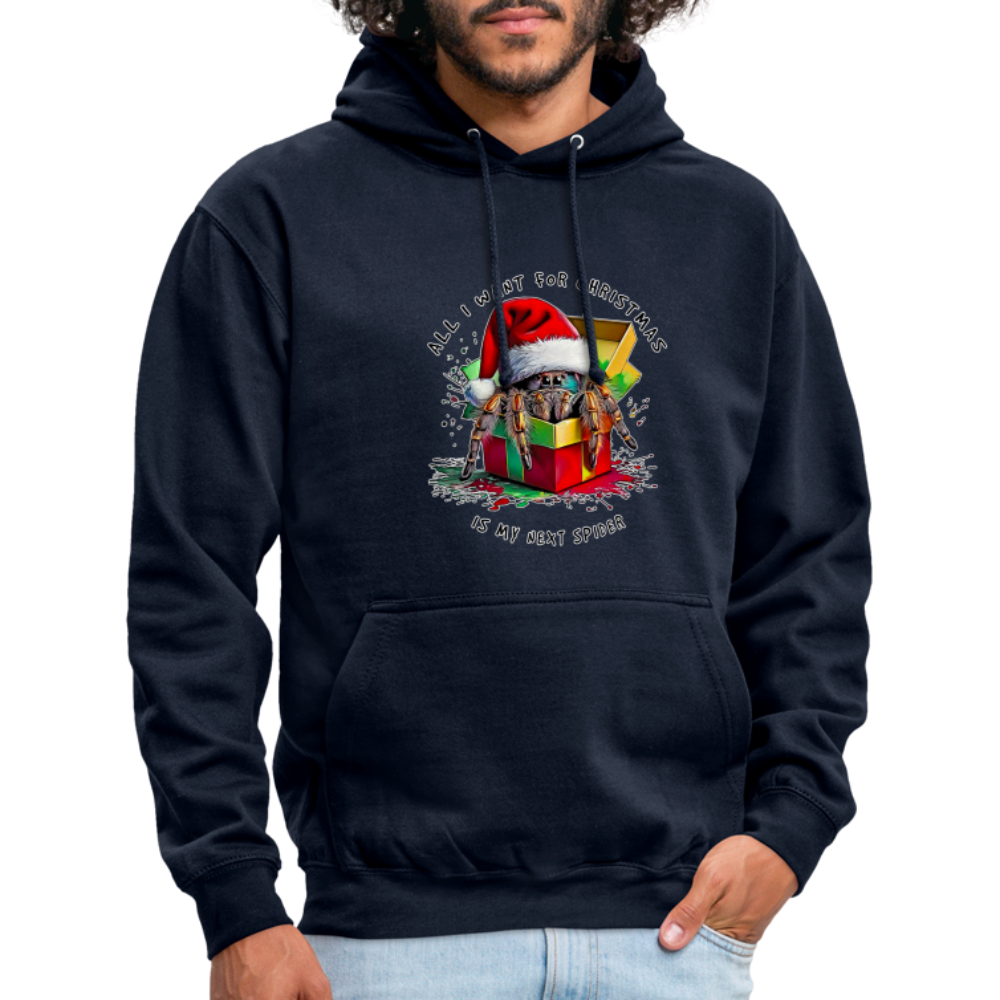 Unisex Hoodie Weihnachtsgeschenk Springspinne All I want for Christmas - Navy