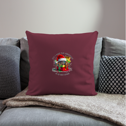 Sofakissenbezug 44 x 44 cm Weihnachtsgeschenk Springspinne All I want for Christmas - Burgunderrot