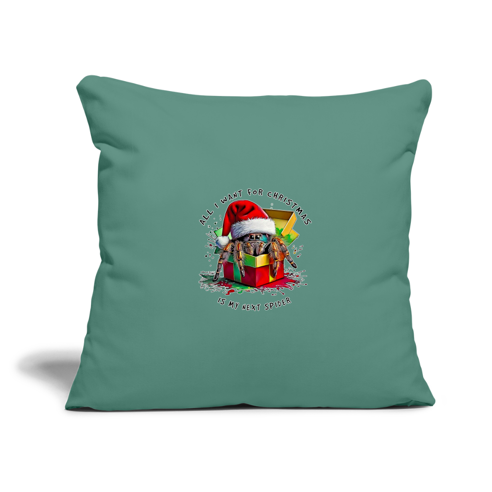 Sofakissenbezug 44 x 44 cm Weihnachtsgeschenk Springspinne All I want for Christmas - Tanngrün
