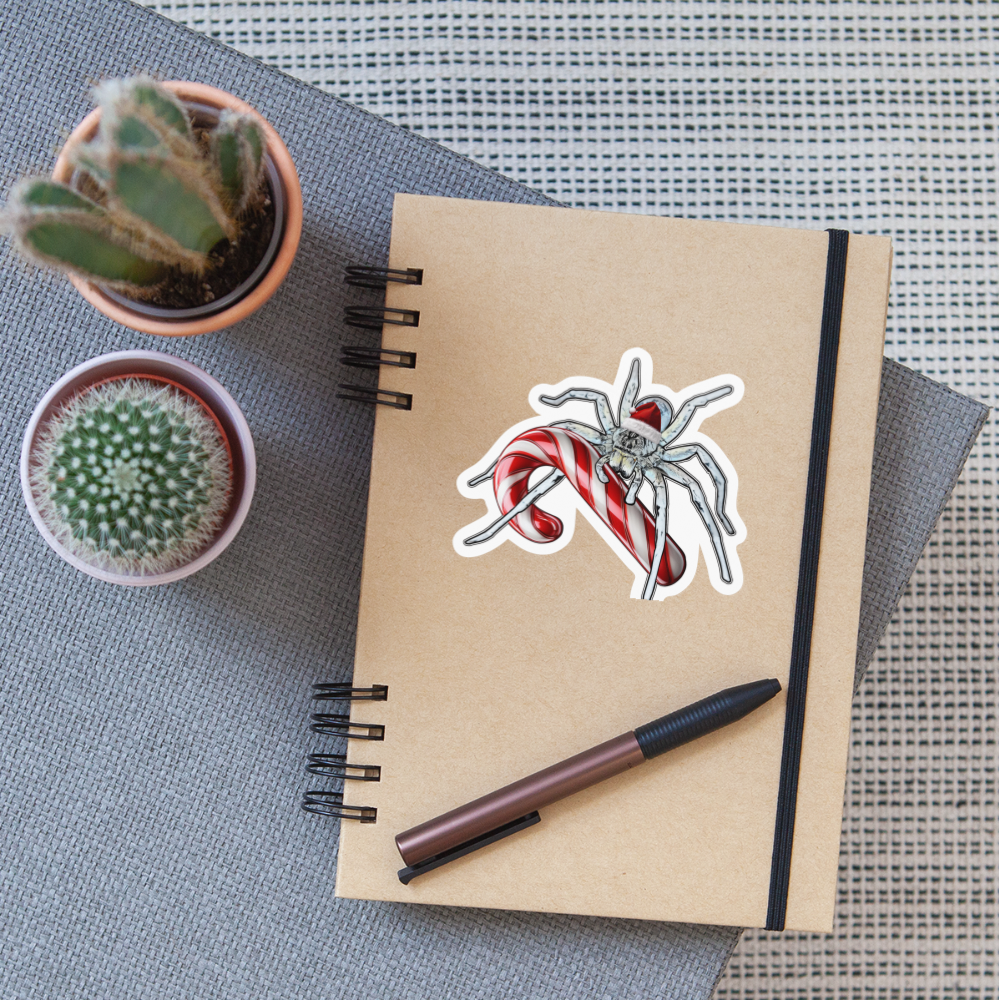 Sticker Weihnachten Geolycosa vultuosa  Zuckerstange - Weiß glänzend
