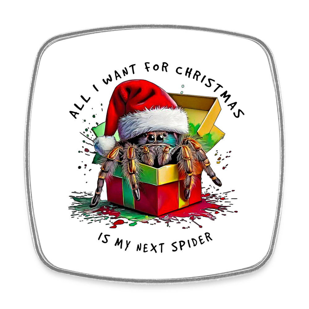 Kühlschrankmagnet Weihnachtsgeschenk Springspinne All I want for Christmas - Weiß