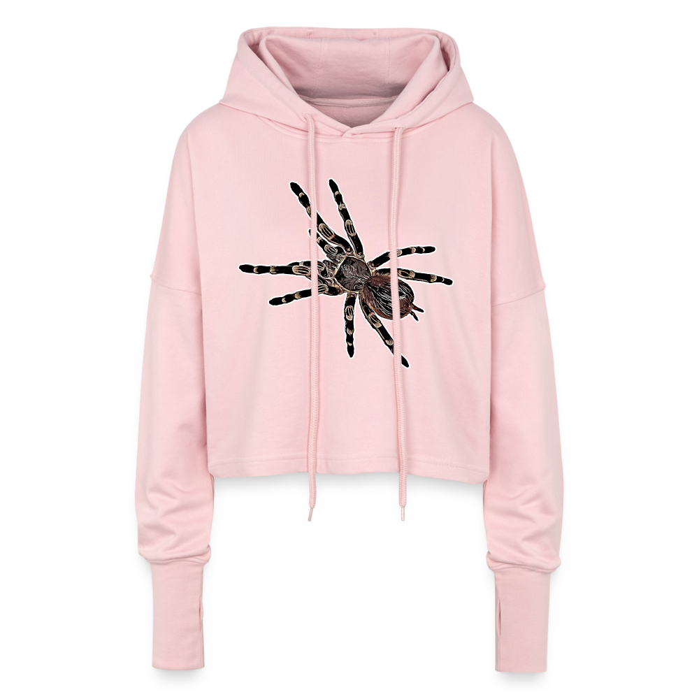 Frauen Cropped Hoodie Acanthoscurria geniculata - Hellrosa