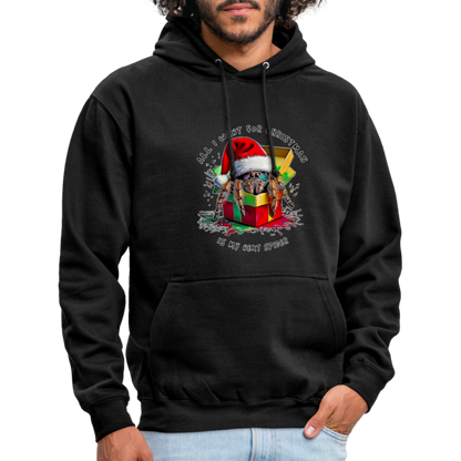 Unisex Hoodie Weihnachtsgeschenk Springspinne All I want for Christmas - Schwarz