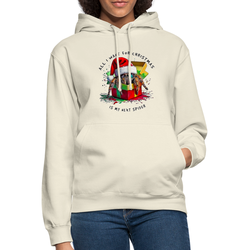 Unisex Hoodie Weihnachtsgeschenk Springspinne All I want for Christmas - Vanille-Milchshake