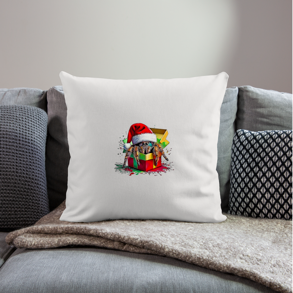 Sofakissenbezug 44 x 44 cm Weihnachtsgeschenk Springspinne - Naturweiß