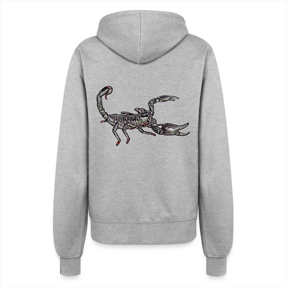 Frauen Zip-Hoodie Heterometrus silenus - Grau meliert
