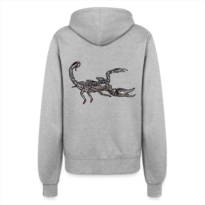 Frauen Zip-Hoodie Heterometrus silenus - Grau meliert