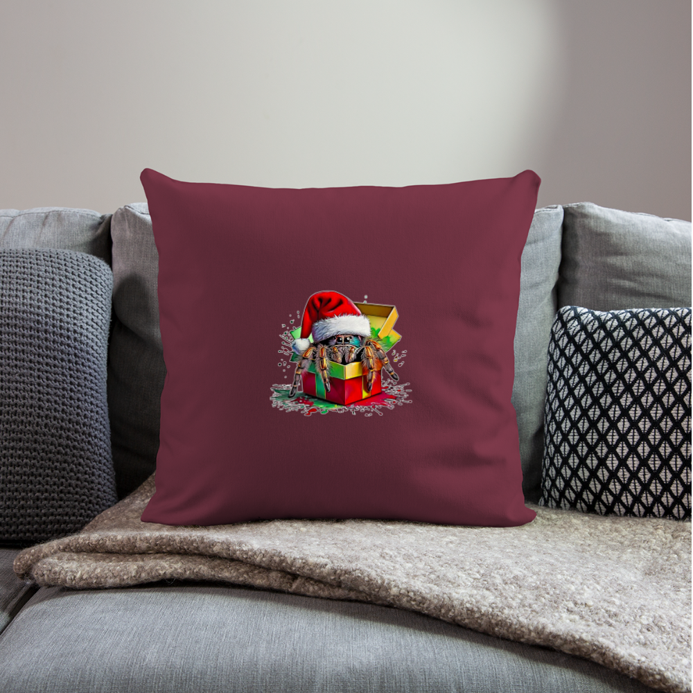 Sofakissenbezug 44 x 44 cm Weihnachtsgeschenk Springspinne - Burgunderrot