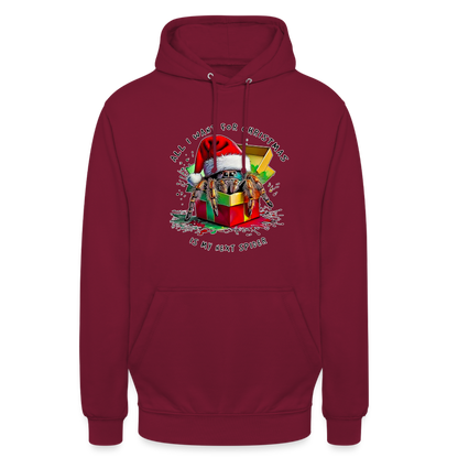 Unisex Hoodie Weihnachtsgeschenk Springspinne All I want for Christmas - Bordeaux