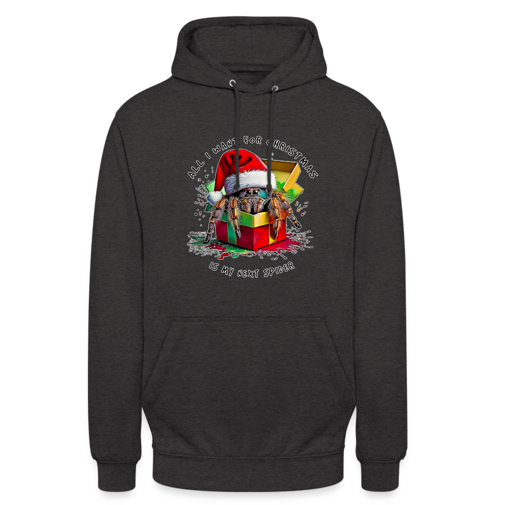 Unisex Hoodie Weihnachtsgeschenk Springspinne All I want for Christmas - Anthrazit