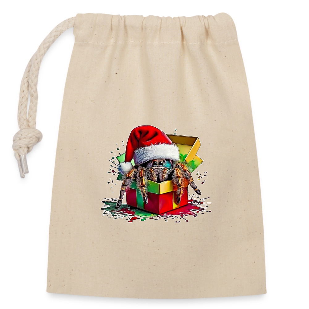 Verschließbarer Geschenkbeutel (14x20cm) Weihnachtsgeschenk Springspinne - Natur