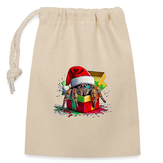 Verschließbarer Geschenkbeutel (14x20cm) Weihnachtsgeschenk Springspinne - Natur