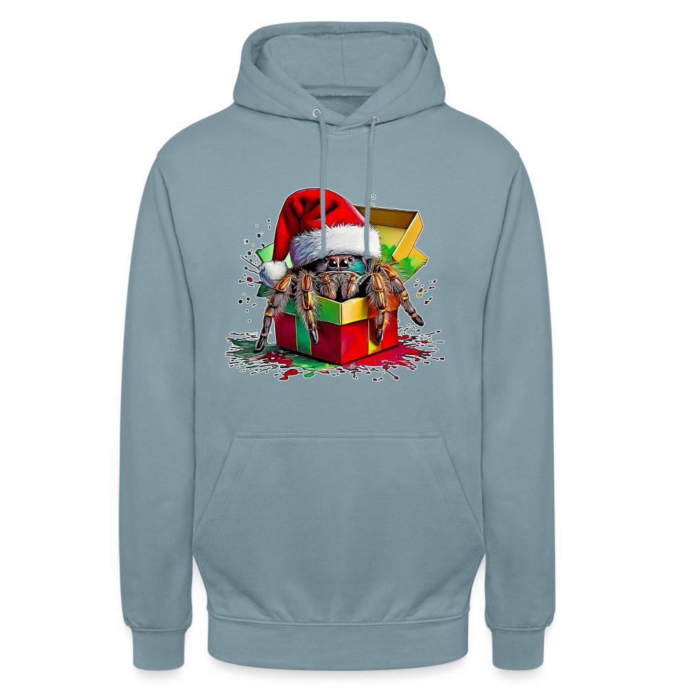 Unisex Hoodie Weihnachtsgeschenk Springspinne - Nebelblau