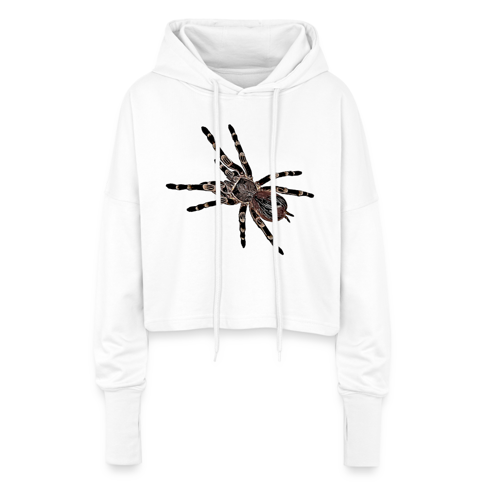 Frauen Cropped Hoodie Acanthoscurria geniculata - Weiß
