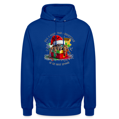 Unisex Hoodie Weihnachtsgeschenk Springspinne All I want for Christmas - Royalblau