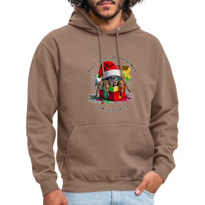 Unisex Hoodie Weihnachtsgeschenk Springspinne All I want for Christmas - Mokka
