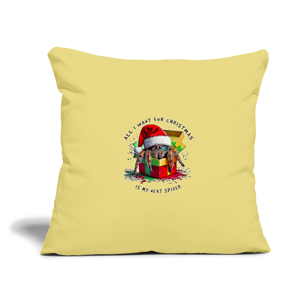 Sofakissenbezug 44 x 44 cm Weihnachtsgeschenk Springspinne All I want for Christmas - Hellgelb