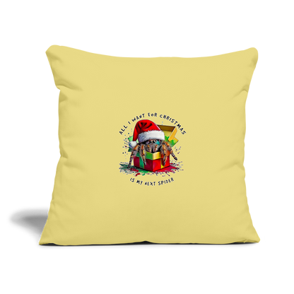 Sofakissenbezug 44 x 44 cm Weihnachtsgeschenk Springspinne All I want for Christmas - Hellgelb