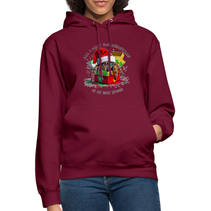 Unisex Hoodie Weihnachtsgeschenk Springspinne All I want for Christmas - Bordeaux