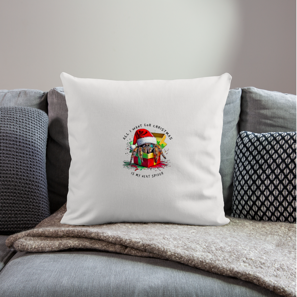 Sofakissenbezug 44 x 44 cm Weihnachtsgeschenk Springspinne All I want for Christmas - Naturweiß
