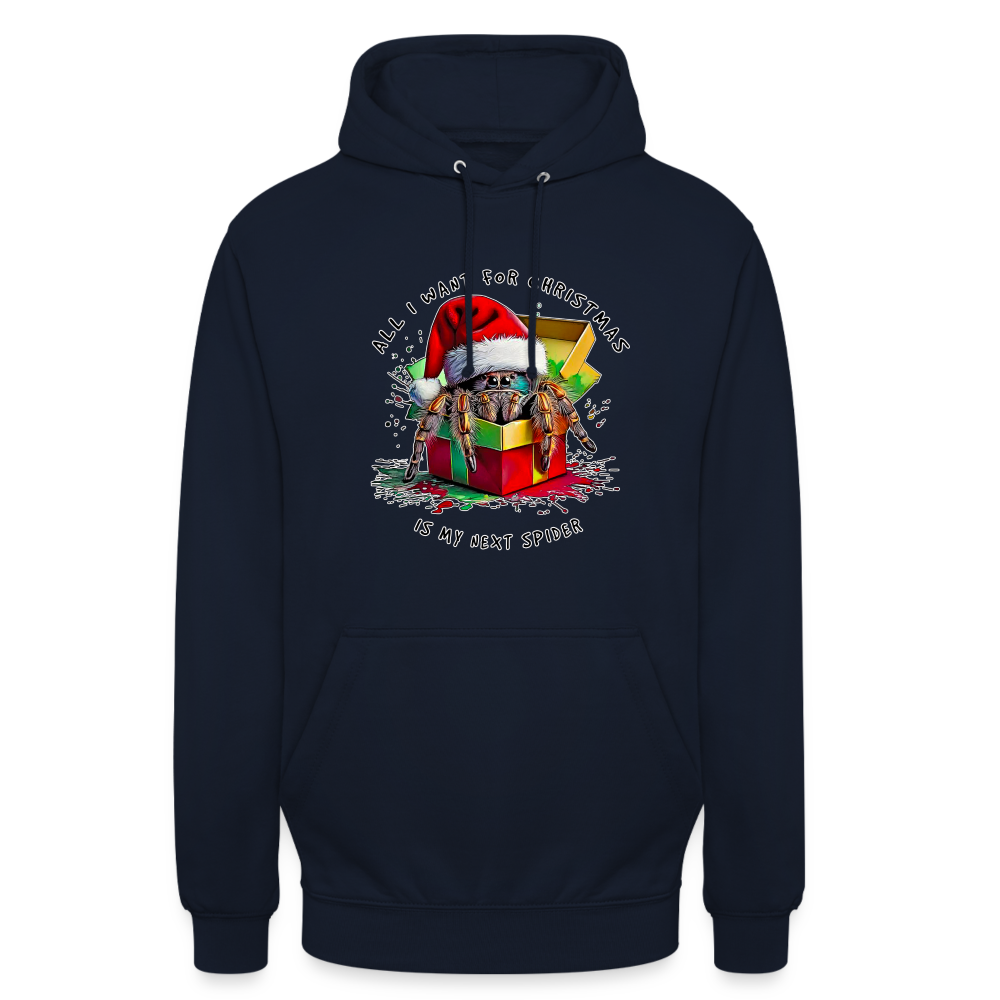 Unisex Hoodie Weihnachtsgeschenk Springspinne All I want for Christmas - Navy