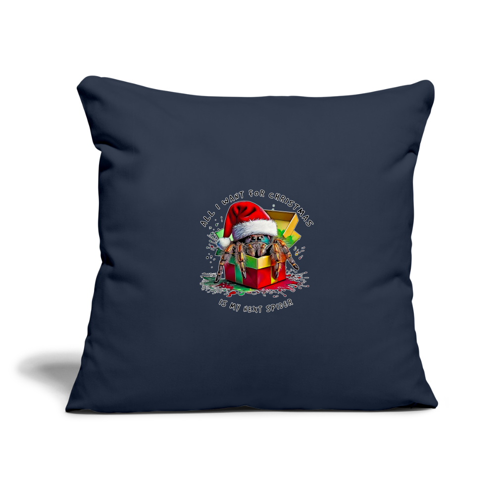 Sofakissenbezug 44 x 44 cm Weihnachtsgeschenk Springspinne All I want for Christmas - Navy