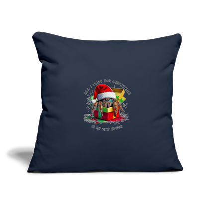 Sofakissenbezug 44 x 44 cm Weihnachtsgeschenk Springspinne All I want for Christmas - Navy