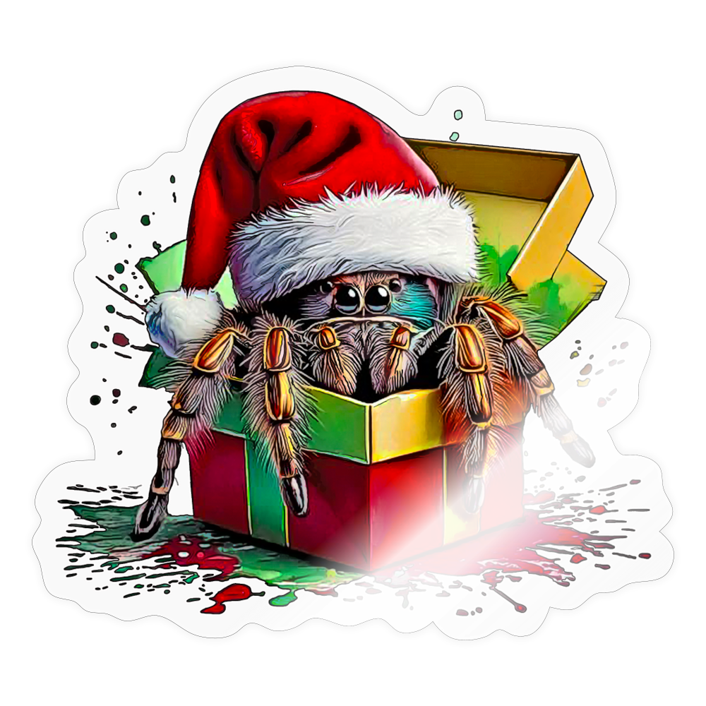 Sticker Weihnachtsgeschenk Springspinne - Transparent glänzend