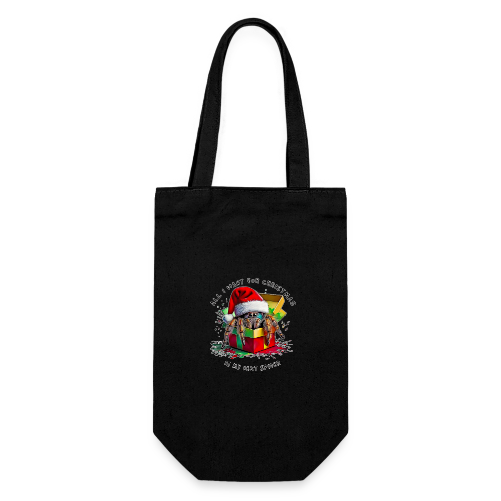 Geschenkbeutel für Flaschen Weihnachtsgeschenk Springspinne All I want for Christmas - Schwarz