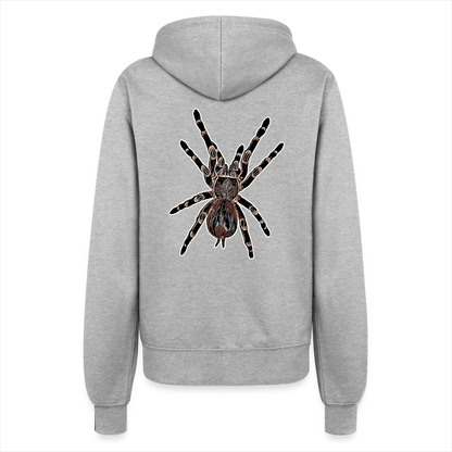 Frauen Zip-Hoodie Acanthoscurria geniculata - Grau meliert
