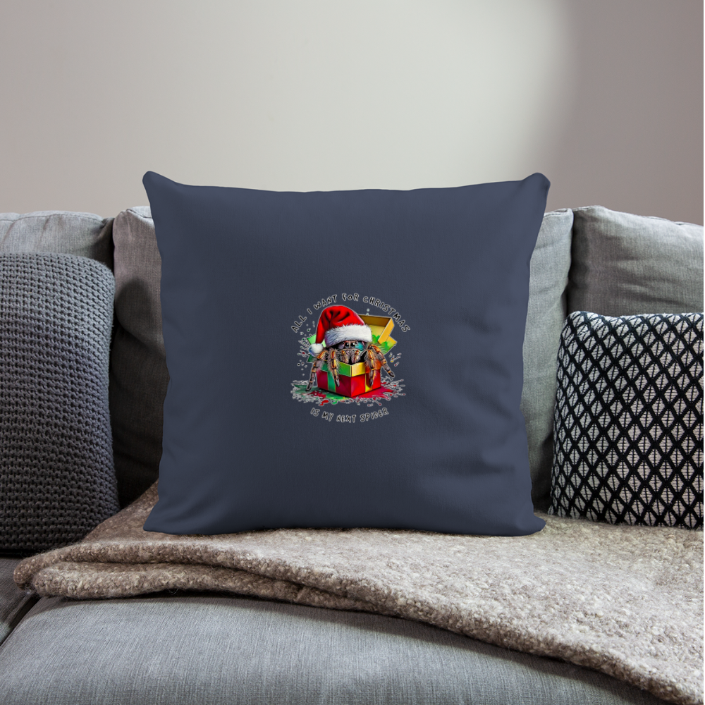 Sofakissenbezug 44 x 44 cm Weihnachtsgeschenk Springspinne All I want for Christmas - Navy