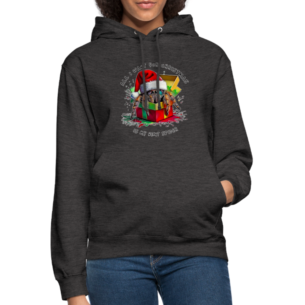 Unisex Hoodie Weihnachtsgeschenk Springspinne All I want for Christmas - Anthrazit