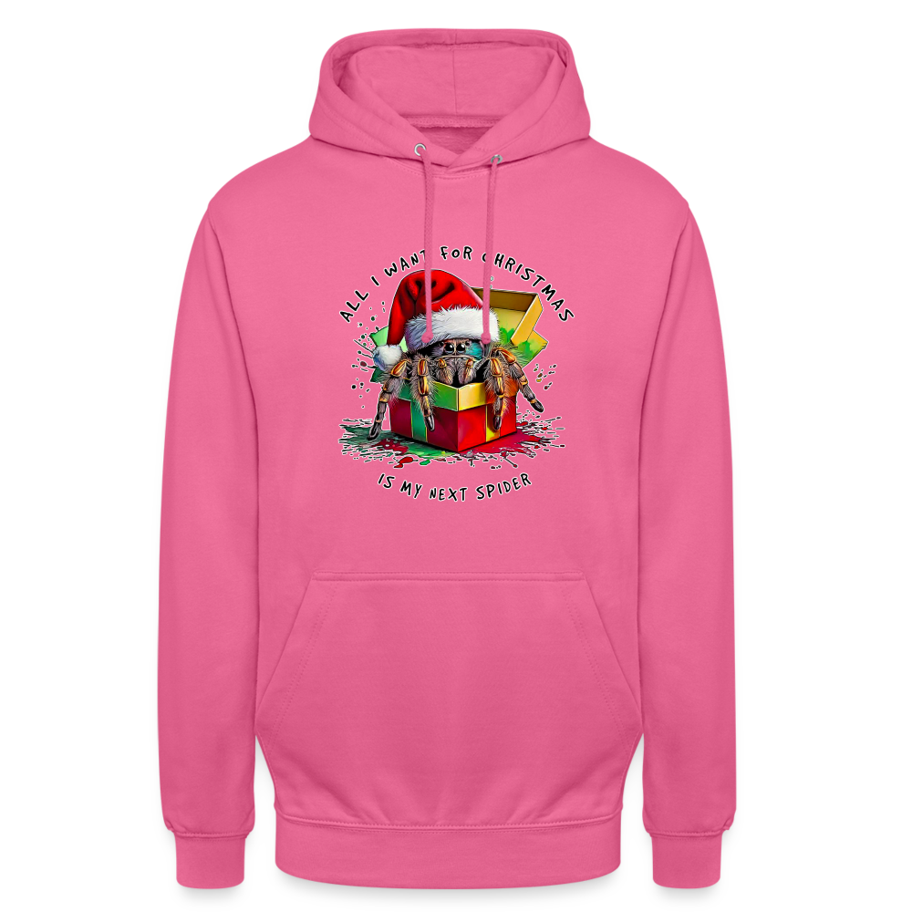 Unisex Hoodie Weihnachtsgeschenk Springspinne All I want for Christmas - Pink
