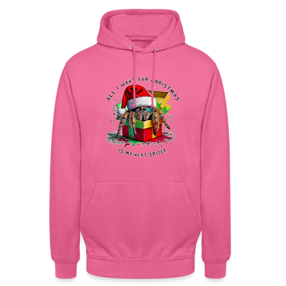 Unisex Hoodie Weihnachtsgeschenk Springspinne All I want for Christmas - Pink