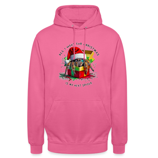 Unisex Hoodie Weihnachtsgeschenk Springspinne All I want for Christmas - Pink